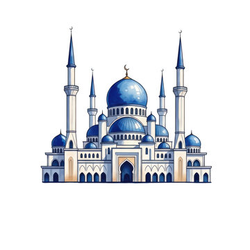 Majestic blue dome of the sultan ahmed mosque in istanbul isolated on transparent background