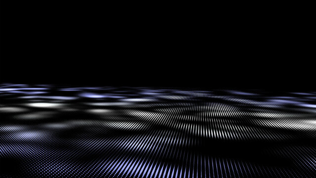 Abstract colors vanishing texture. The concept of data movement by binary code. Halftone with noise effect and dots. Matrix background on screen. Futuristic vector pattern.
