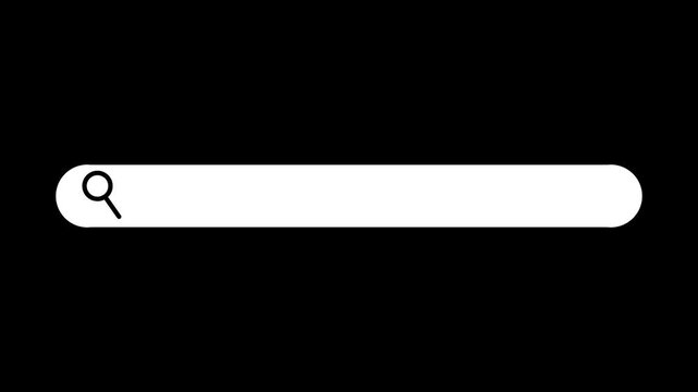 Minimalist white search bar interface with a blinking cursor and a magnifying glass icon for web navigation.