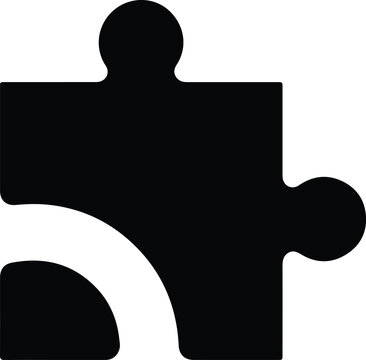 Silhouette puzzle piece RSS feed icon technology vector design