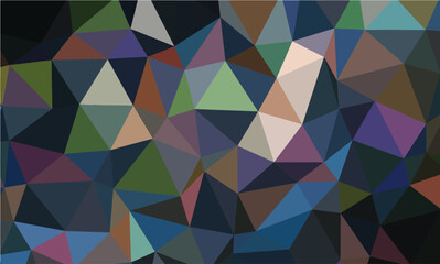 Fototapeta premium Muted multicolor low poly abstract art displaying a complex geometric pattern perfect for artistic digital backgrounds