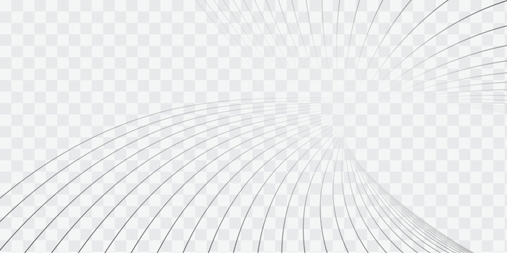 Abstract gray curved lines seamless background with transparent checkerboard pattern
