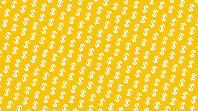 Yellow animated background of the dollar sign