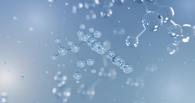 Droxidopa rotating 3D model of sympathomimetic prodrug, seamless looped video
