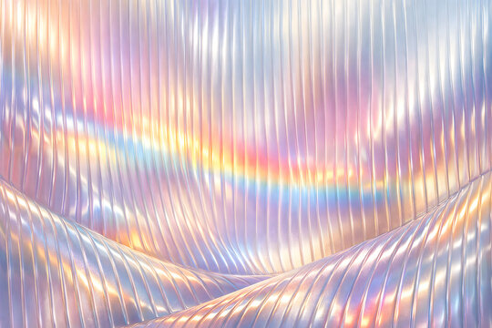 Abstract holographic background with vertical iridescent ridges