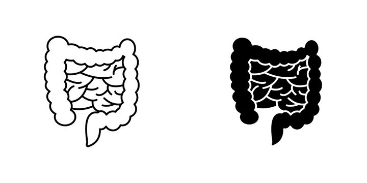 Gut icon on white background, editable stroke svg 10