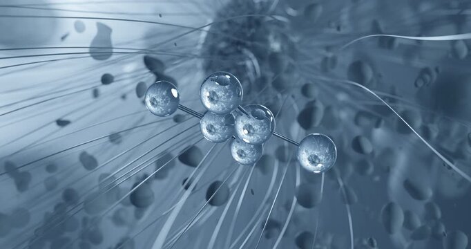 Dinitrogen tetroxide rotating molecular structure, 3d ball-and-stick model, looped video oxidizing agent
