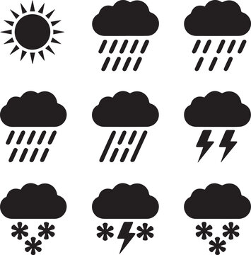 Need to Block silhouette weather icons sets no background