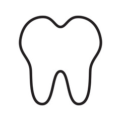 Obraz premium Tooth Vector Icon In Line Style Isolated On White Background
