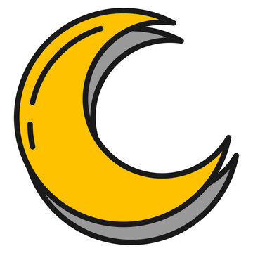 Crescent Shadow Icon For Design Elements