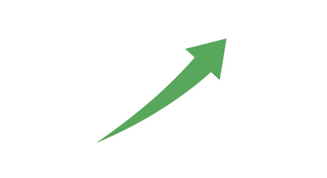 Green upward arrow graphic indicating growth, progress, and directional movement