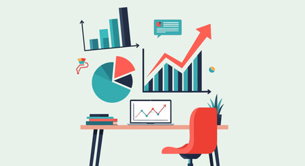 Obraz premium Business data analysis office workspace.