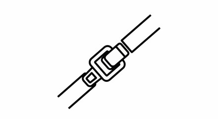 Fototapeta premium A simple line drawing of a seatbelt clasp on a white background