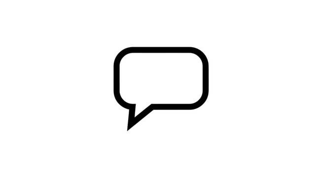 Minimalist Speech Bubble Icon Against a Pure White Backdrop for Clear Communication
