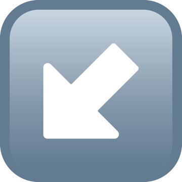 Down-left arrow icon, vector illustration, isolated on transparent background. 