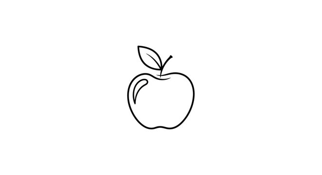 A simple line drawing of an apple.