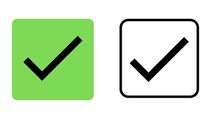 Check mark icon set. approval tick symbol collection. confirmation and success concept. minimal vector illustration style © Monu