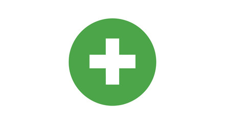 Obraz premium A Simple Green Plus Sign Symbolizing Addition, Healthcare, and Positive Concepts