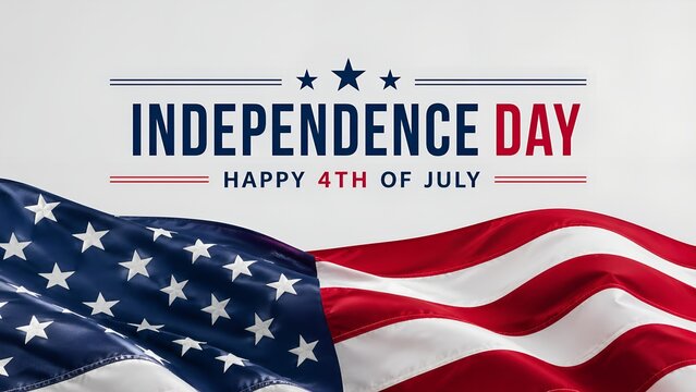 Celebrating Independence Day with the American Flag. A patriotic celebration of freedom. The stars and stripes waving with pride