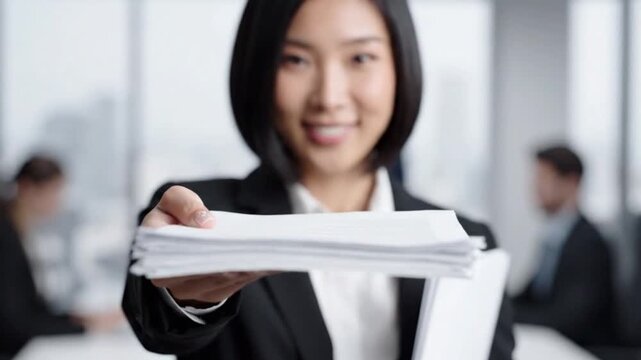 Business concept of handing over of documents, for contractual agreements, proposals, or confidential information.&nbsp;