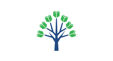 Obraz premium A Symbolic Illustration of Knowledge and Growth Using a Tree Motif with Books