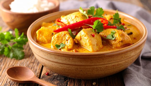Asiatischer Curry-Eintopf mit H&auml;hnchen und Kokosmilch