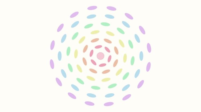 Pastel Mandala Petal Spiral Seamless Loop &mdash; Floral Symmetry Background 4K