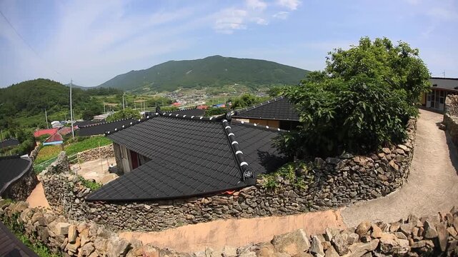 Village Scenery and Stone Wall Path - 청산도 마을 풍경과 돌담길