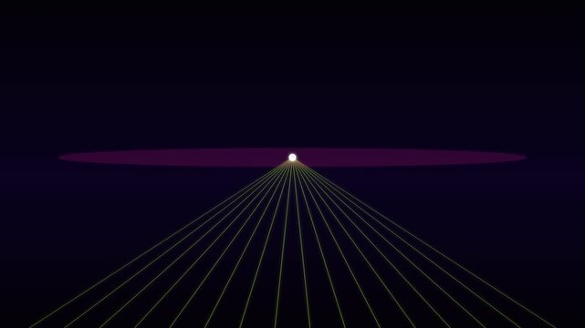 Neon Grid Tunnel Seamless Loop &mdash; Retro Synthwave Perspective Background 4K
