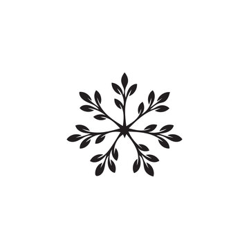 Stylized Snowflake Floral Icon