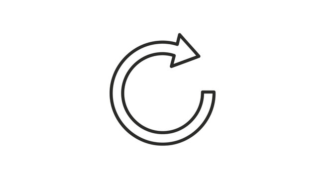 Minimalist graphic symbol representing the concept of loop, reload, or circular process