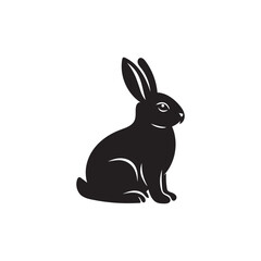 Obraz premium Minimalist Rabbit Silhouette with Gradient