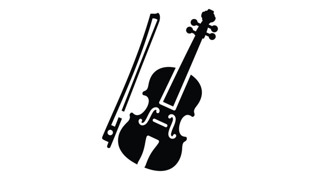 Viola string instrument icon, musical equipment symbol isolated on white background