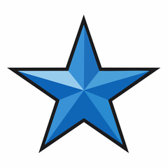 Obraz premium Blue Five-Pointed Star Icon