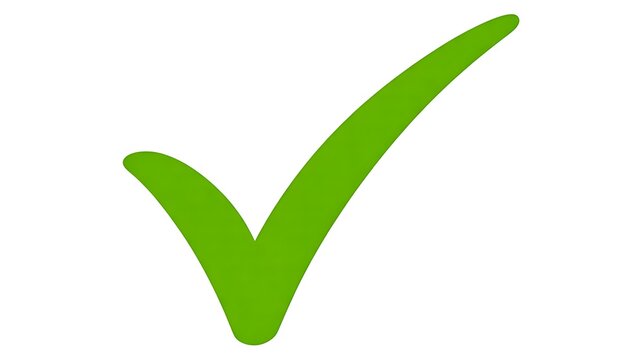 Green check mark symbol isolated on white background approval correct sign concept