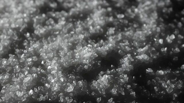 White salt. Magnesium sulfate. Floating salt. Slow motion video. High quality 4k footage