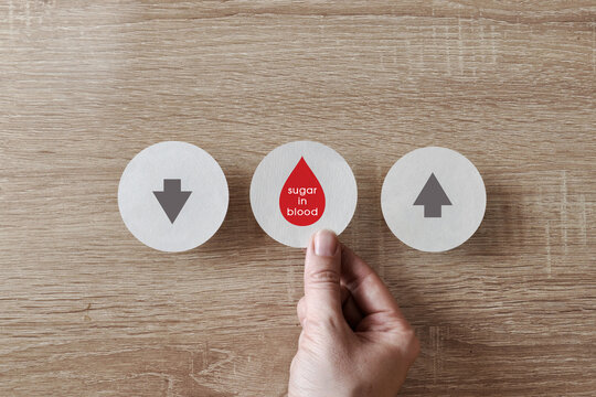 Blood Sugar Control Choice with Up and Down Arrows Concept