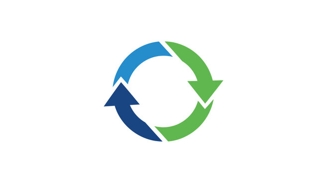 Abstract illustration of a circular flow with arrows representing continuous processes