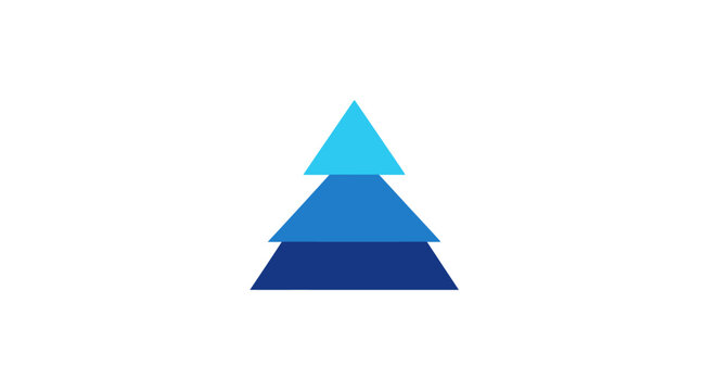 Abstract layered triangle illustration, representing growth or the design of a stylized tree