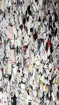 news paper confeti spinning word news 