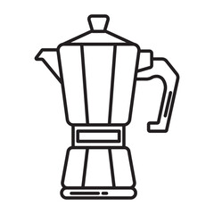 Obraz premium Coffee pot Vector Line Icon Design