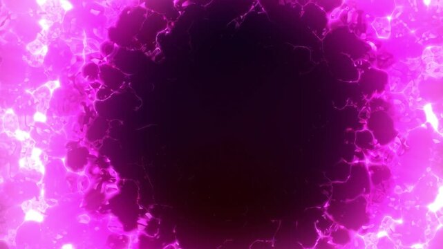 Abstract blue crystalline border with a dark center