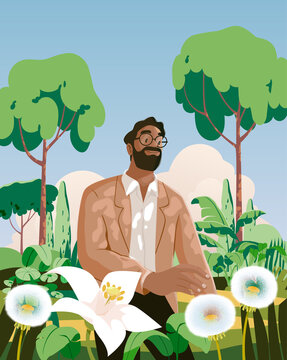 Man in garden