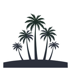 Obraz premium Silhouette of tropical palm trees on white background for design elements