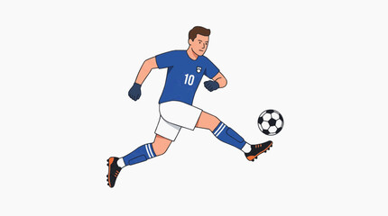 Obraz premium soccer player in blue uniform playing soccer