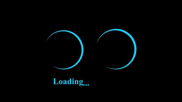 Double Circular Loading Indicator Animation Website App Loader Spinner with Loading Text Motion Graphics