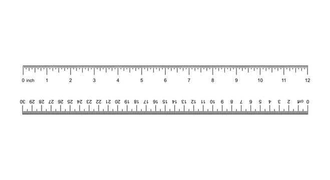 Detailed Ruler Measurement Scale In Inches And Centimeters Vector Illustration For Technical Drafting Precision Engineering School Supplies Mathematical Accuracy Tool Design