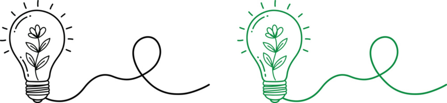 Lamp icon set visualizing waveforms and oscillations with lamp silhouette graphics