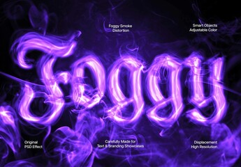 Foggy Text Effect – Glowing Typography for Logo, Poster & Branding (PSD)