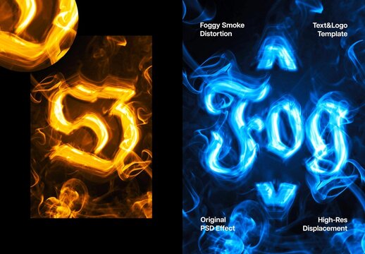 Fog Text Effect &ndash; Glowing Typography for Logo, Poster & Branding (PSD)